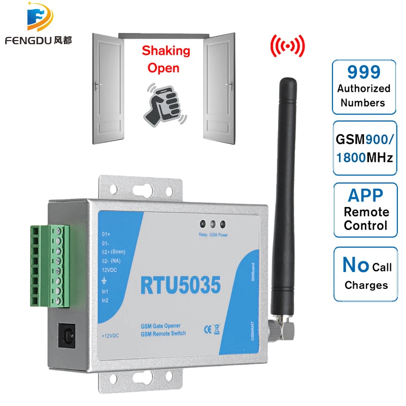 

RTU5024 RTU5035 GSM Gate Opener Relay Switch Call Remote Controller Phone Shaking Control Door Opener for Parking Systems