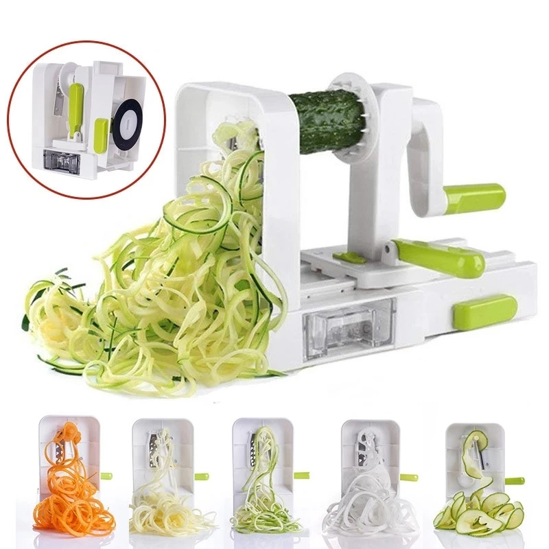 

Spiral Vegetable Cutter Rotating Blades Cutter Veggie Spaghetti Pasta Machine Salad Tools Kitchen Accessories