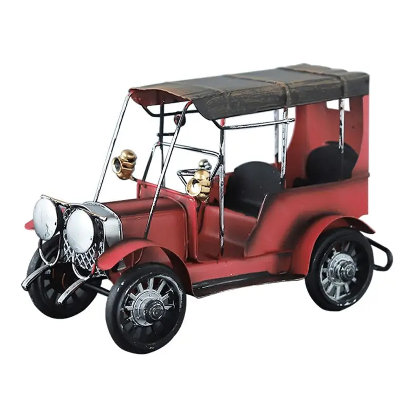 

Metal Antique Vintage Car Model Handcrafted Collections Collectible Vehicle Toys Vintage Decoration for Bar or Home Bookshelf