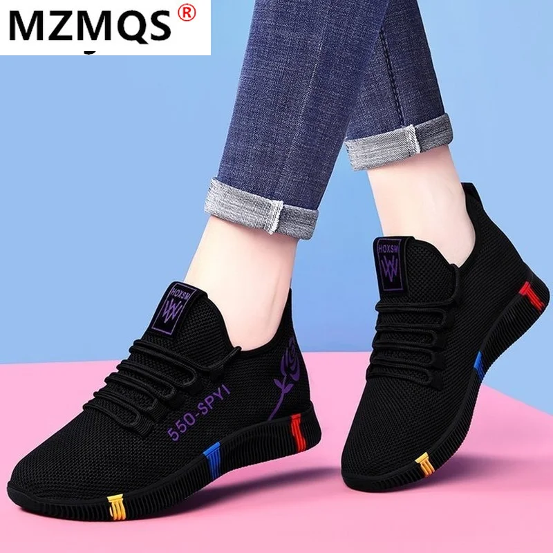 

2021 Spring New Fashion Women Platform Sneakers Women Casual Tenis Shoes Lace-up Breathable Mesh Shoes Woman Zapatillas Mujer