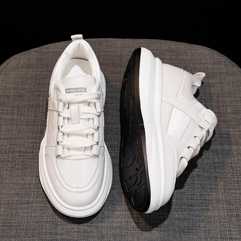 Женские кроссовки на платформе 6 см повседневные весенние с круглым носком