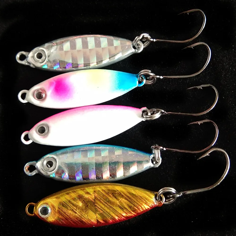 

Новая миниатюрная приманка для рыбной ловли, модель 3g, раньше, блесна, маленькая рыба, одиночный крючок, джиг-поток, форель, зимний лед