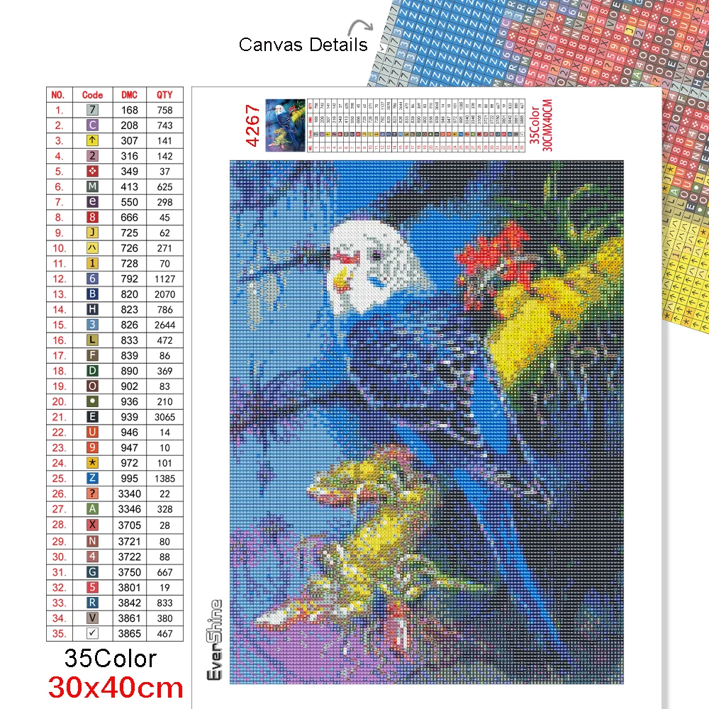 Evershine Алмазная вышивка птицы 5D мозаика животные попугай крестиком рукоделие