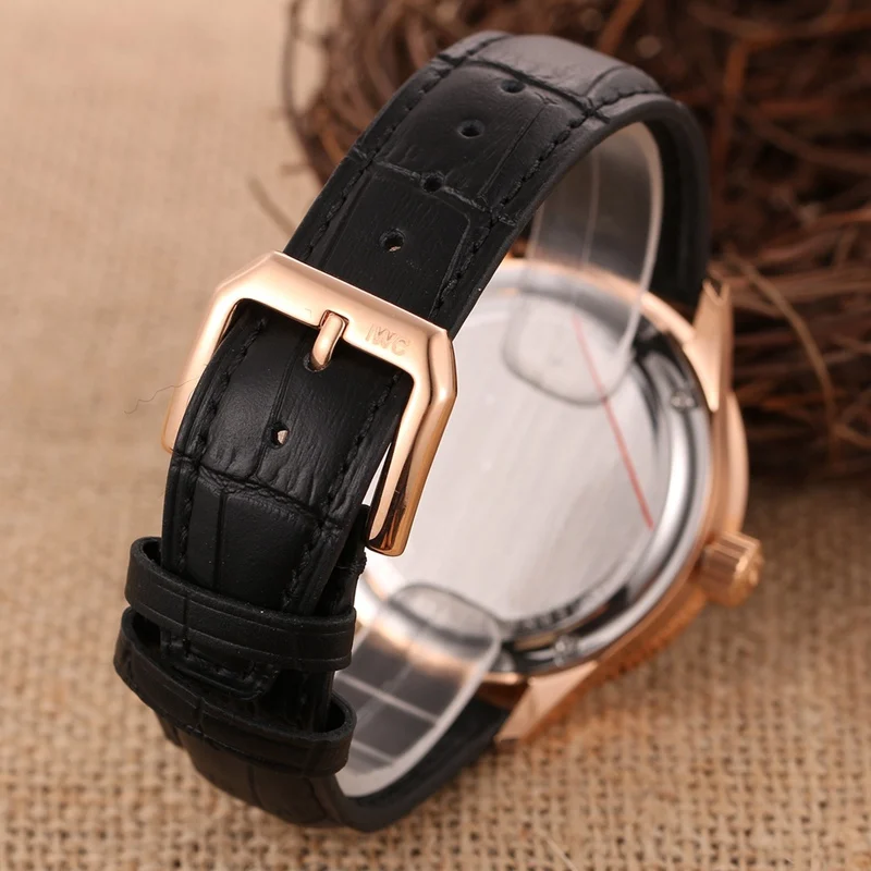 

IWC- New Automatic Mechanical Men women Watch Silver Blue Stainless Steel Transparent Sapphire Glass Glide AAA Watches 988