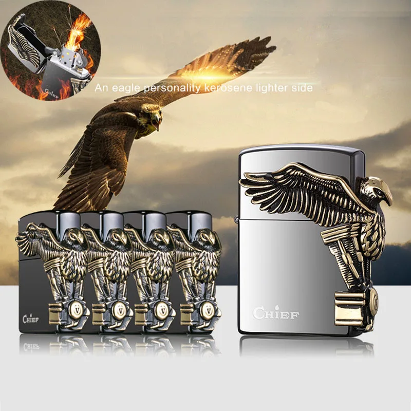 Орел лидер Черный лед керосин Чистая медь Зажигалка креативные ветрозащитные