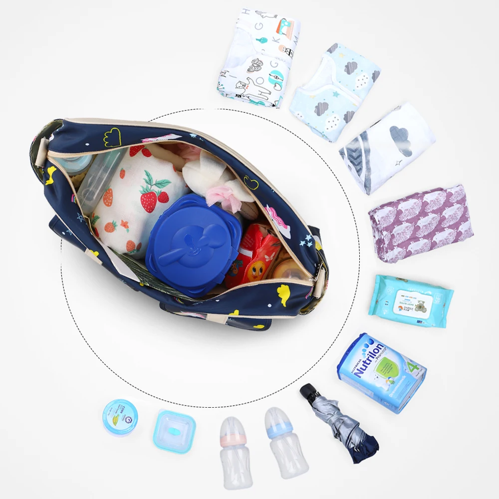 

Baby Bag Mommy Waterproof Nylon Printed One-shoulder Mom Bag Messenger Bag Portable Mother Mom Capacity Bag And Baby Large Bags