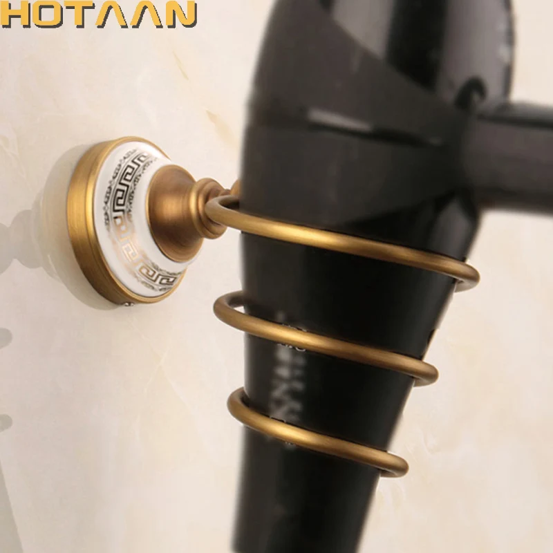

Free shipping 1pc Solid & Anti-rust brass Hair dryer holder Hair dryer rack stand rack shelf YT-13299