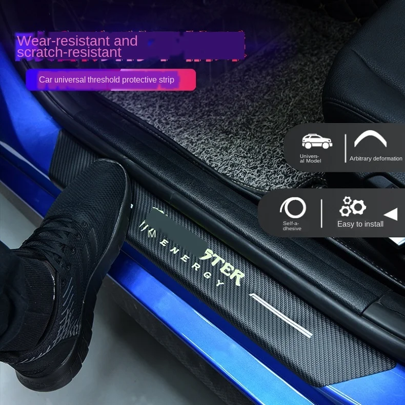 

4 шт., универсальные автомобильные водонепроницаемые наклейки из углеродного волокна