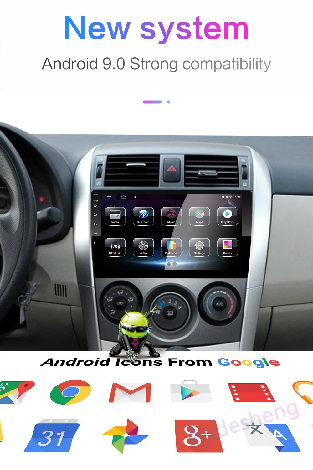 2G Оперативная память Android 9,0 Автомобильный мультимедийный dvd-плеер для Защитные чехлы для сидений, сшитые специально для Toyota Corolla E140 150 2006 2007-2009 2010 2011 2012 автомобиль радио gps навигации