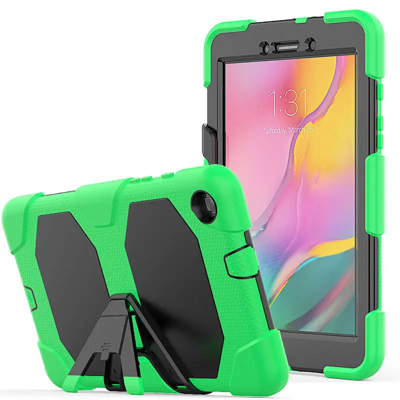 light green Чехол для Samsung Galaxy Tab A 8,0 SM-T290 SM-T295 T290 T295 T297 чехол Funda противоударный сверхмощный с подставкой подвесная Капа - Цвет: light green