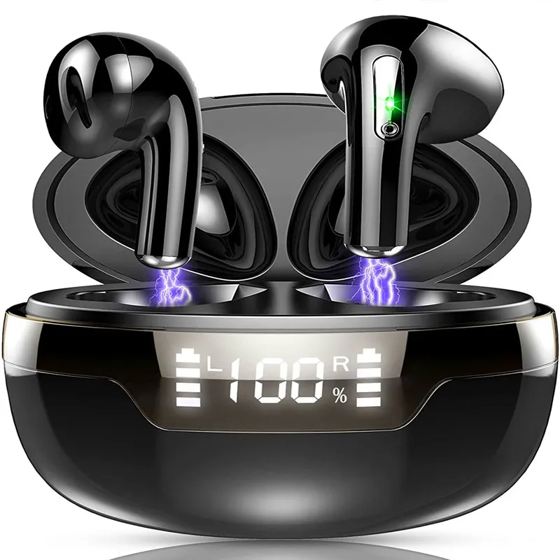 

Wireless Headphones, Wireless Earbuds Bluetooth 5.2 with Mini USB-C Charging Case, Bluetooth Headphones Sport with Mic