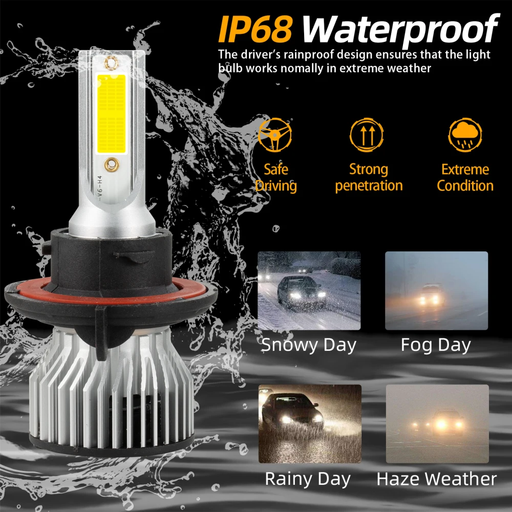 

A Pair Of LED Car Headlight Bulb H1/H4/H7/H11/13 9004/9005/9006/9007 For Car Truck SUV RV HID Xenon Headlight 50W IP68