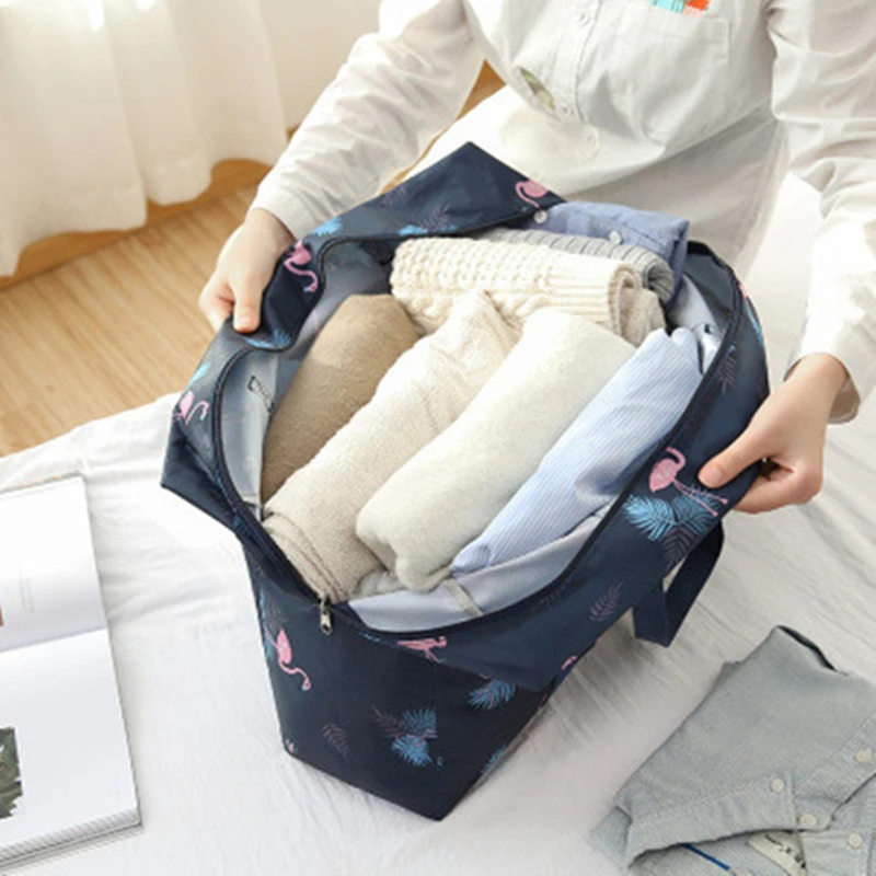 New Folding Clothes Sorting Bag Luggage Storage Organizer Folding Bag Totes Shopping Shoulder Bag Travel Duffle Women Makeup Bag