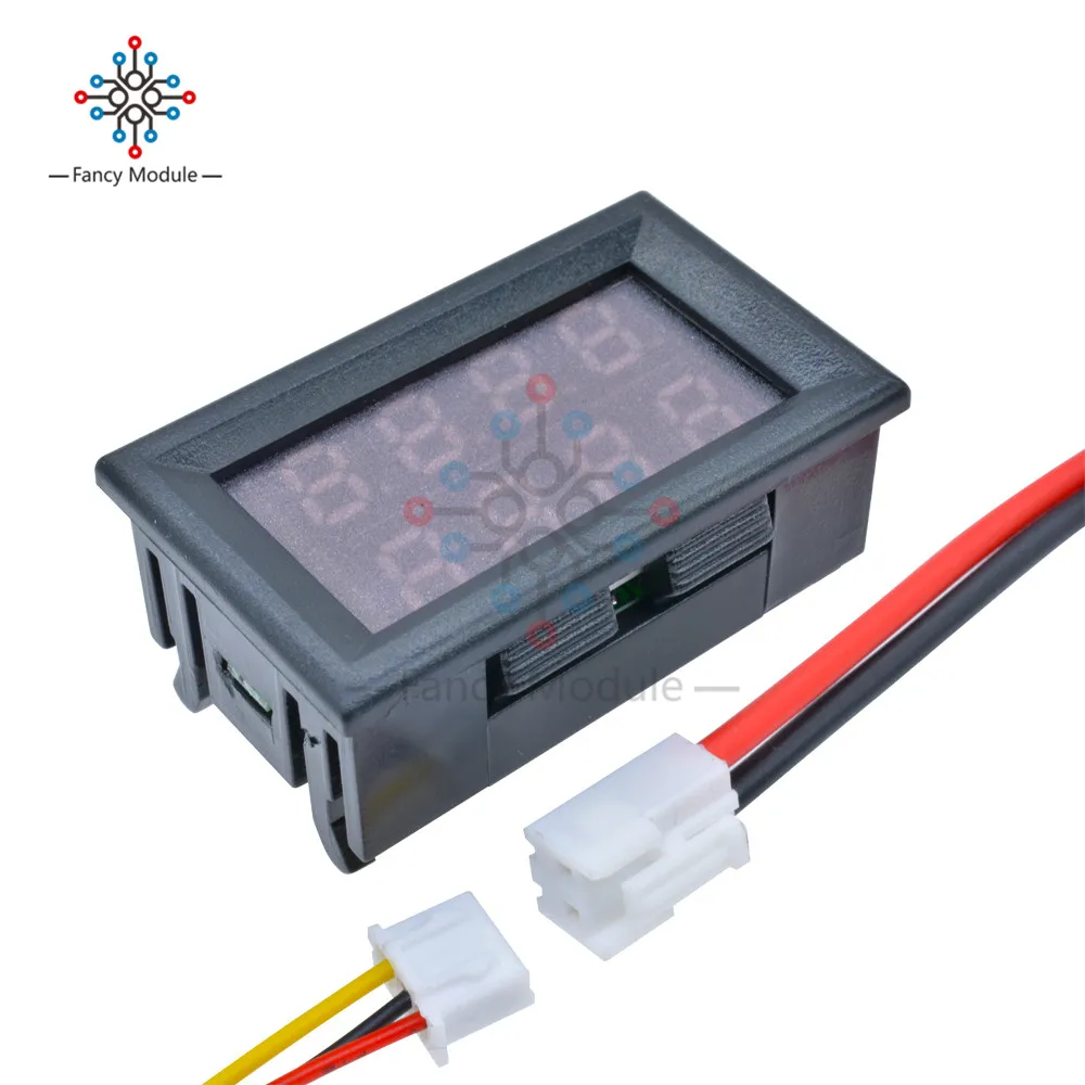 Digital DC Voltmeter Ammeter 4 Bit 5 Wires 200V 10A Voltage Current Meter Power Supply Red LED Dual Display | Инструменты