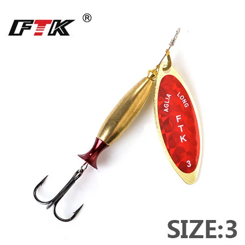 FTK 1 шт. длинные литые Size2-Size3 рыболовные приманки, крючок Спиннер ложка приманки с тройными крючками - Цвет: jianhong3