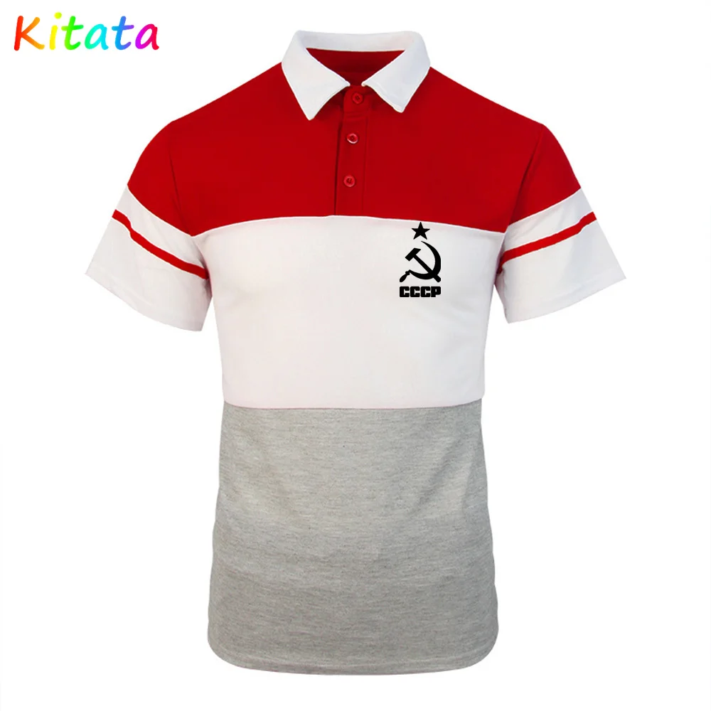 

Mens 2021New CCCP casual Short-Sleeved Summer stretch Short-Sleeved Formal Wear High-End Lapel men's T-Shirt Light Breathable-4