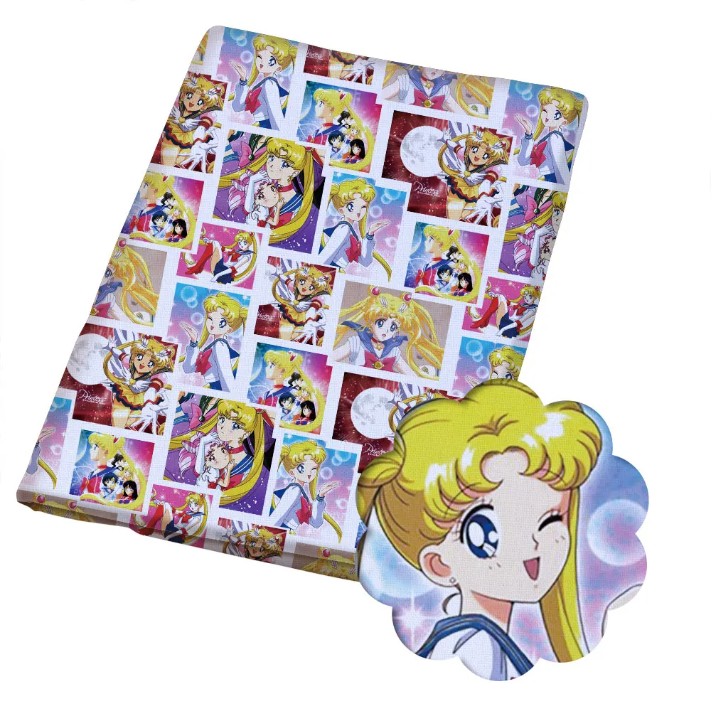 

50*140CM Cartoons pattern Polyester cotton Fabric Patchwor Printed for Tissue Kids Home Textile for Sewing Doll Dress Curtain