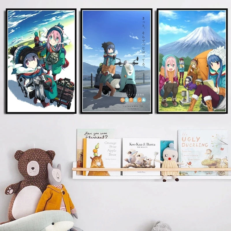 

Nordic Canvas Painting Yuru Kamp Japanse Anime Movie Leuke Meisje Poster Prints Pictures Wall Art Voor Woonkamer For Home Decor