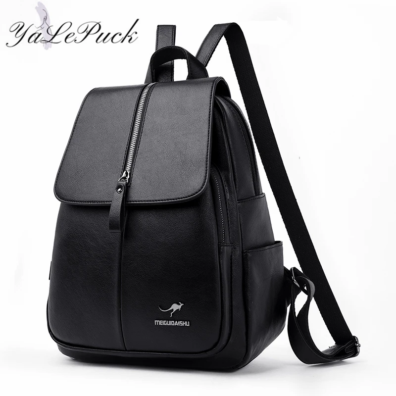 

High quality Leather Backpacks Women's Shoulder Bag Backpack Ladies Backpack Vintage School Bags For Girls Travel Backpack New