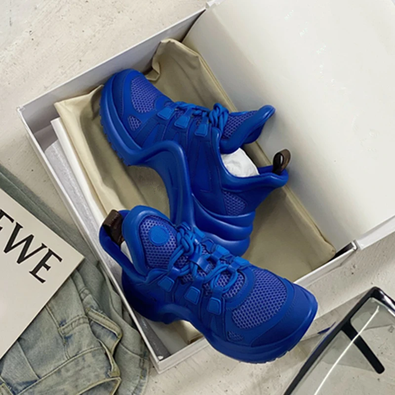 

Women Sneakers Summer 2021 Luxury Deisgn Mesh Air Causual Shoes Platform Low Top Flats Loafers Breathable Flats Shoes Women