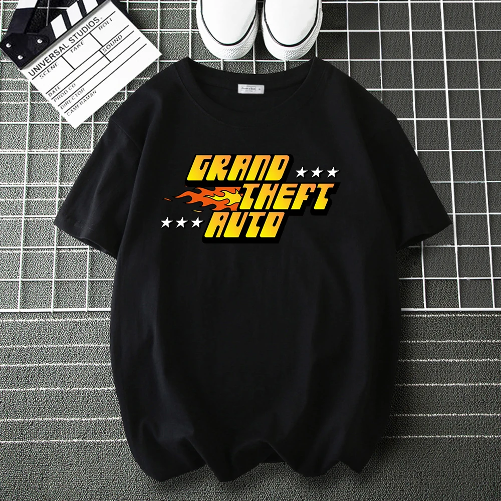 

Grand Theft Auto Game GTA 5T-Shirts Teen Men Women Couples Casual Tee Shirts Summer Brand Tops Male Cartoon Harajuku T Shirt