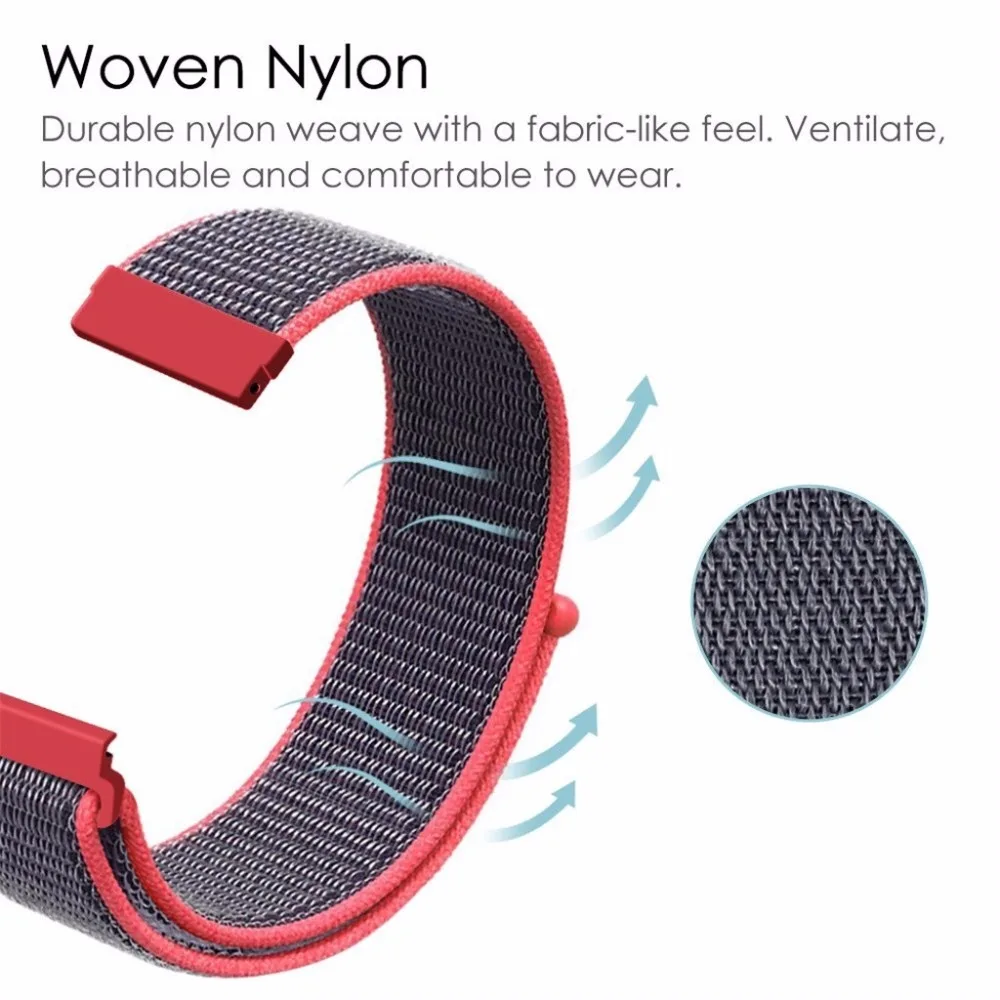 Спортивный нейлоновый ремешок для часов для Xiaomi Huami Amazfit Bip Lite Pace Stratos GTR 47 мм 42 мм Смарт-часы аксессуары браслет ремень для huawei Watch GT Active Honor Magic 20 мм 22 мм ремешок