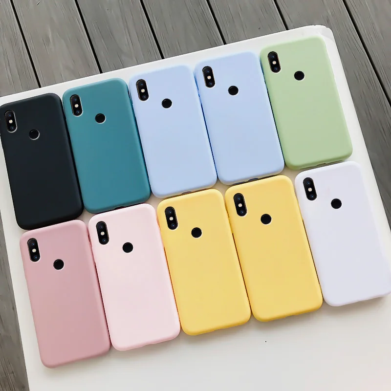 

Case For Xiaomi Mix2s Soft TPU Silicone Simple Black Casing Macaron Colors Candy Back Cover Phone Coque