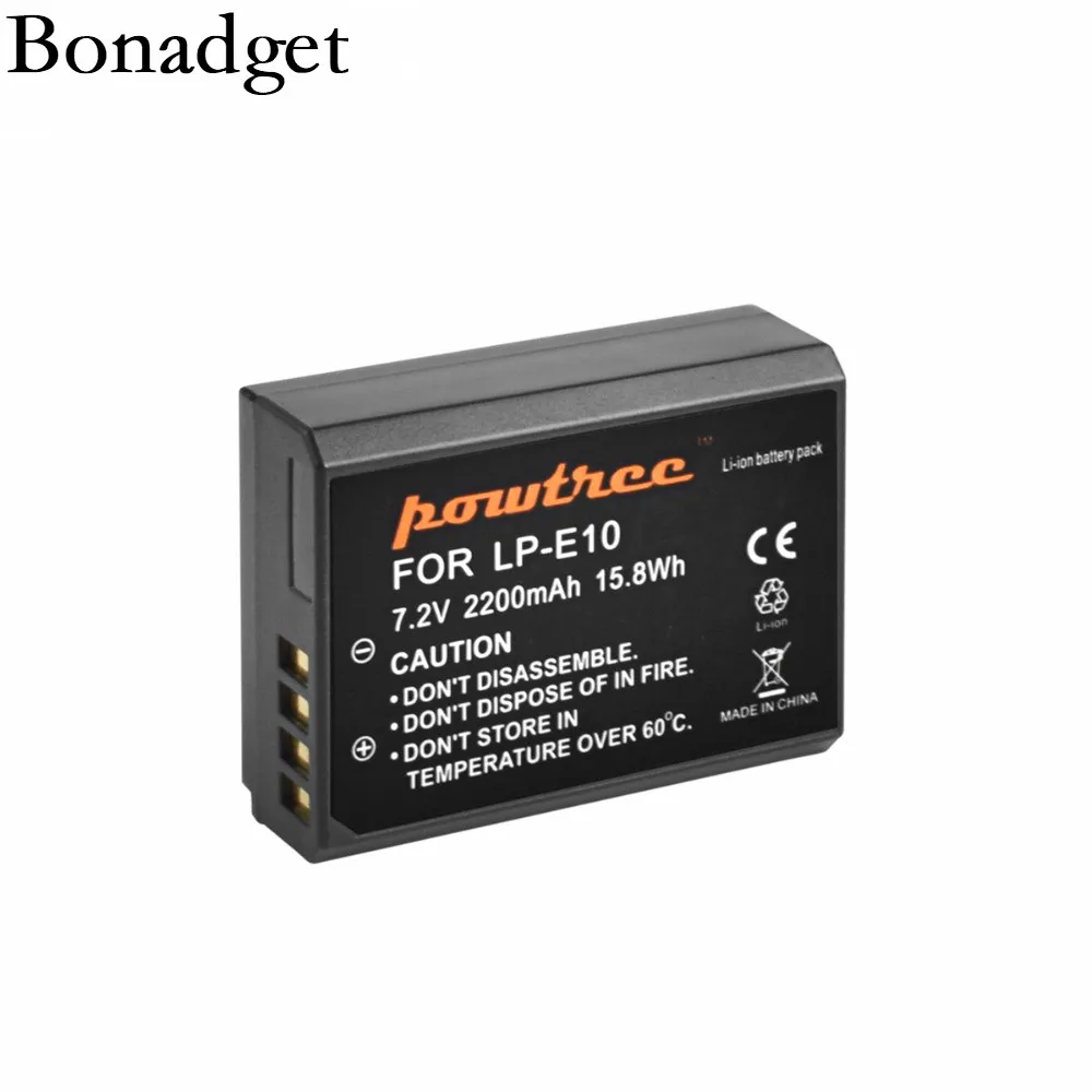 Bonadget 7 4 V 1500mAh LP E10 LPE10 аккумуляторная батарея для Canon EOS Rebel T3 T5 T6 1100D 1200D 4000D Kiss X50