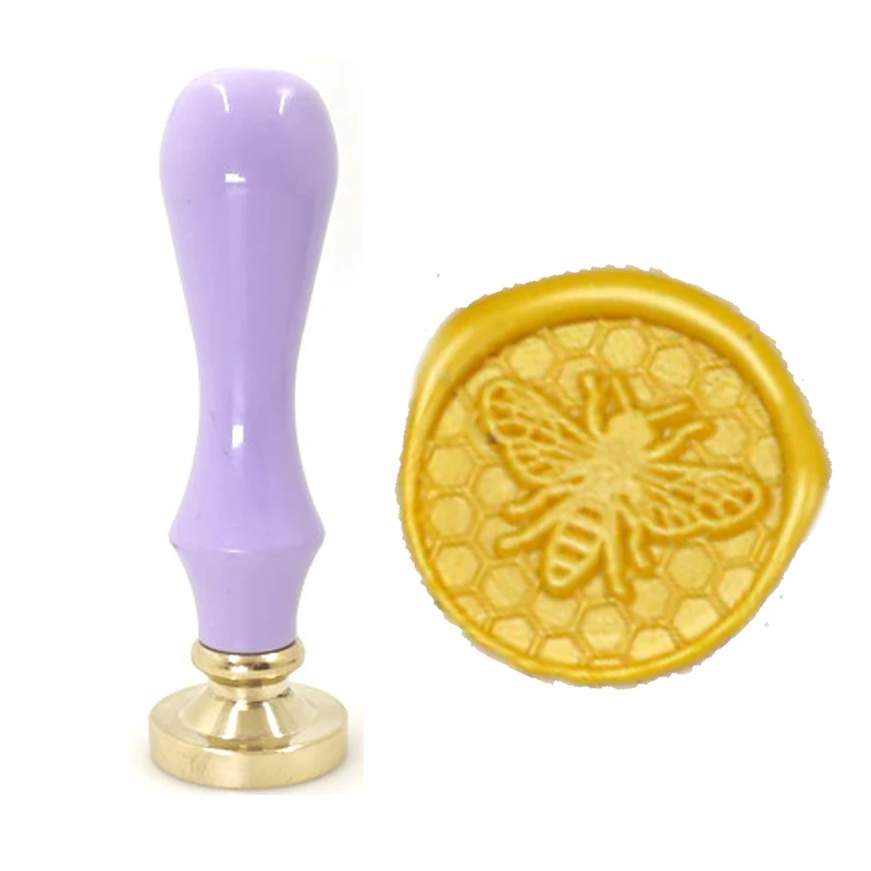 

Натуральная пчелиная расческа, восковая печать, изысканная краска, фиолетовая ручка, DIY старинная печать в стиле ретро, персонализированная...