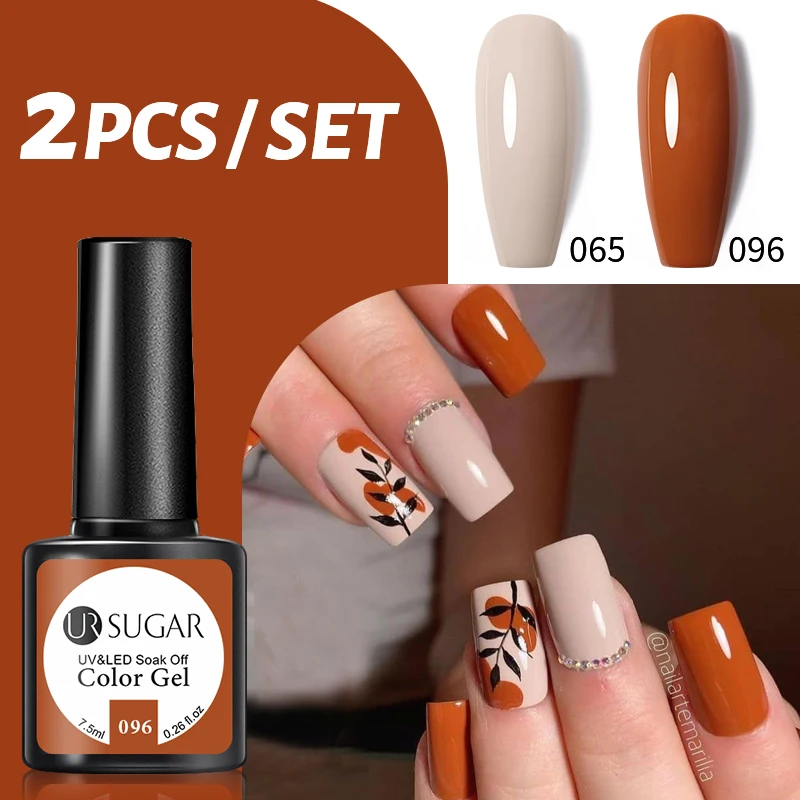 

UR SUGAR Pumpkin Color Winter Gel Polish Set Glitter Sequins Matte Effect Gel Long Lasting Nail Art Design