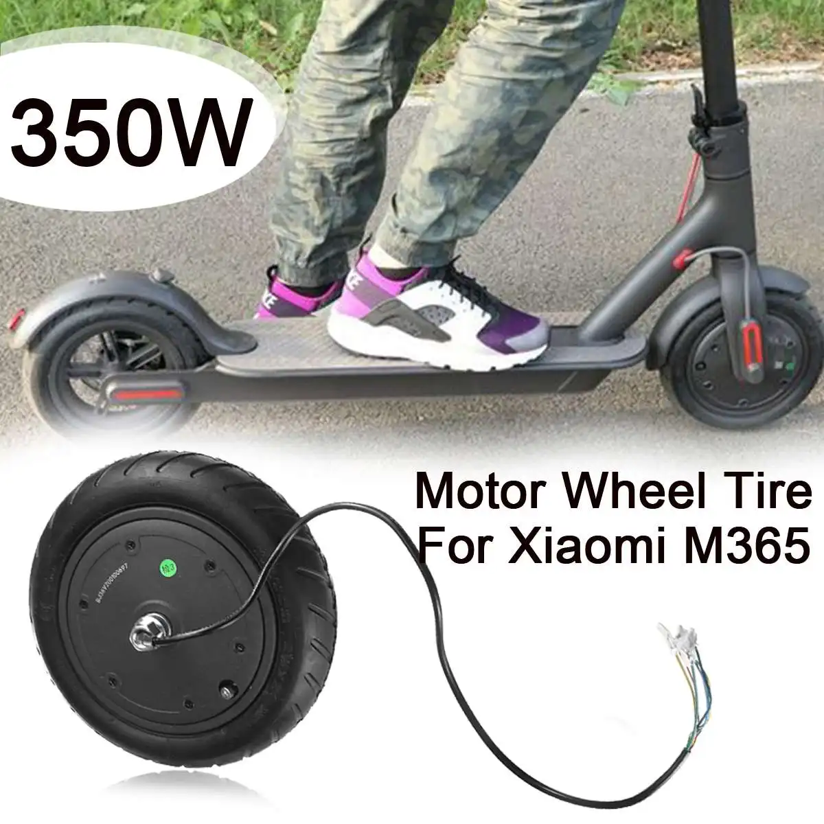 

Black 350W Motor Wheel Tire For Xiaomi M365 Electric Scooter Tyre 36V Strong & Powerful Lower Noise Replacement Accessories