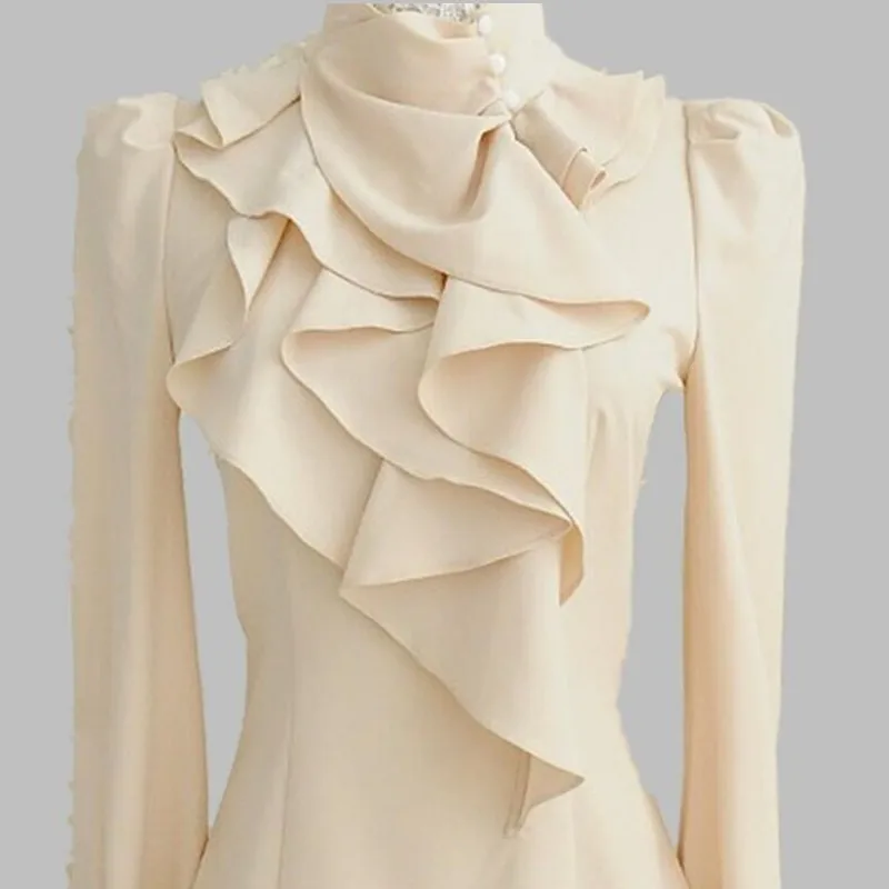 Новый Для женщин s в викторианском стиле с кружевным воротом украшенным