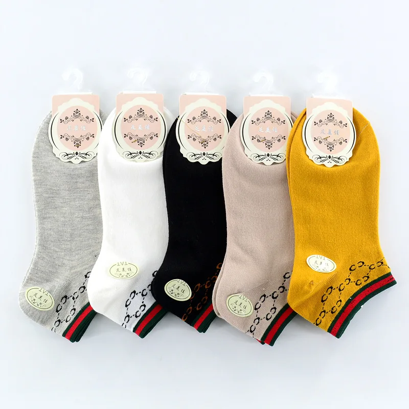

5 Pairs New Pure Color Cotton Socks for Women In Spring and Summer