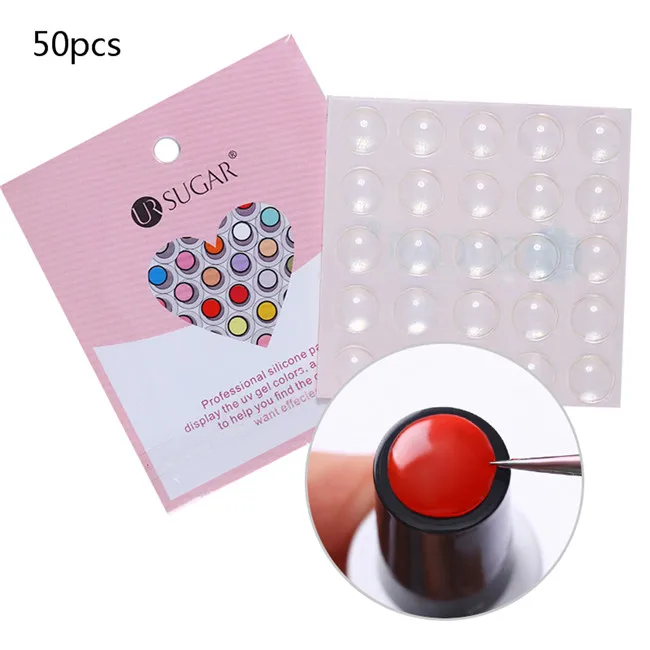 50pcs 10/25/50 шт 14 мм Гель-лак для ногтей цветная этикетка наклейки Круглый прозрачный гель для защиты от УФ лучей ногтей Лаки инструменты для ногтей Цвет Кнопка Дисплей - Цвет: 50pcs
