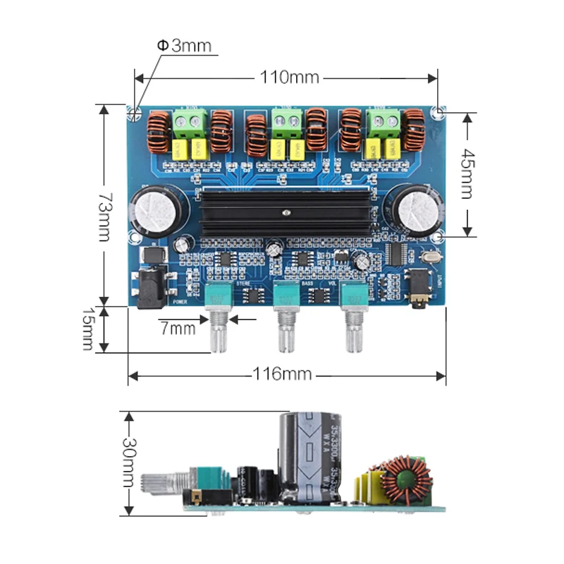 KYYSLB 100 Вт + 50 * 2 DC12 ~ 24V 5 0 Bluetooth усилитель доска XH-A305 высокое Мощность двойной TPA3116D2 1