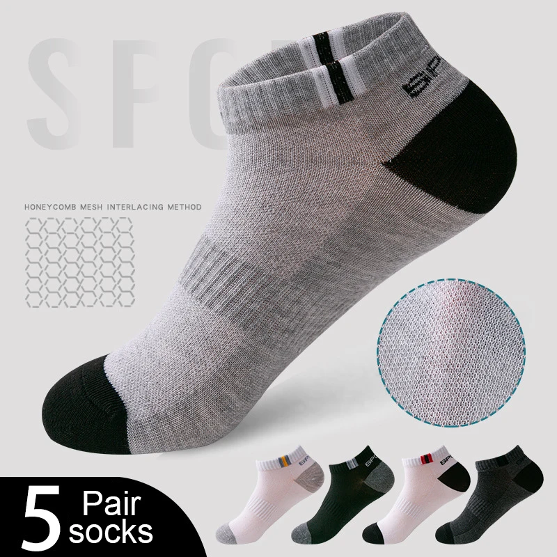 

5 Pairs/lot Spring Autumn Men's Long Tube Cotton Socks Men Sweat-absorbent Casual Deodorant Sports Socks Meias Wholesale