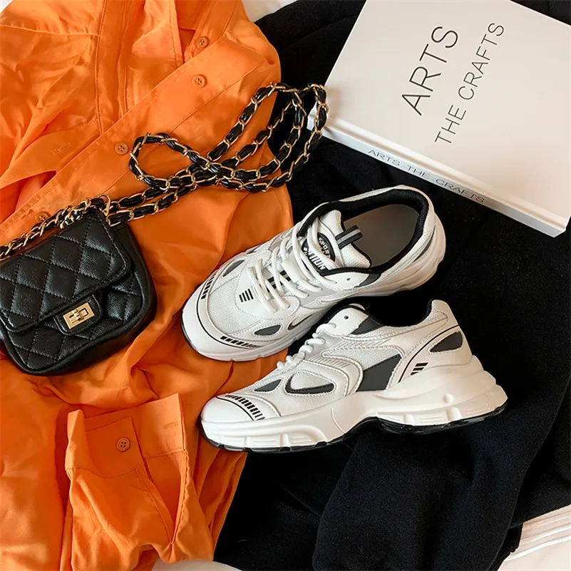 

Meotina Woman Shoes Natural Genuine Leather Flat Platform Shoes Lace Up Flat Shoes Sneakers Ladies Footwear 2021 Spring White 39