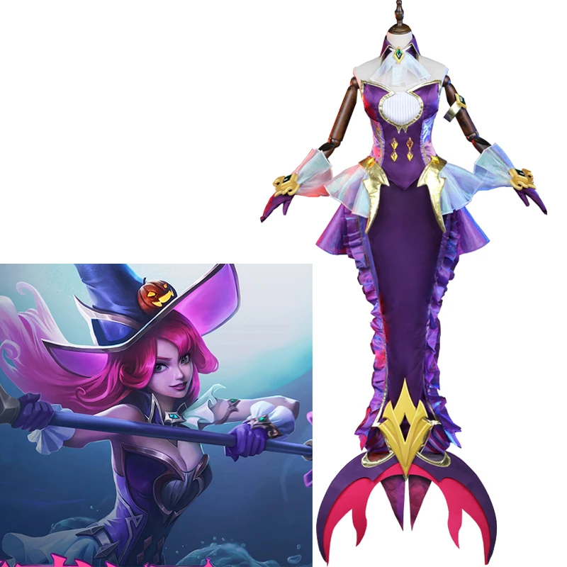 Женский костюм для косплея из высококачественной ткани русалка |