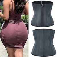 25 steel bone waist trainer stomach slimming belly belt modeling straps corset latex waist cincher body shaper fajas shaperwear