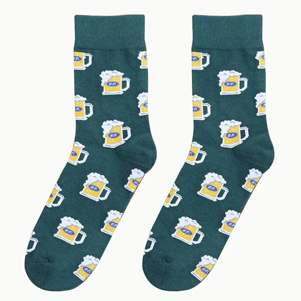 Хлопковые носки с рисунком пива бананов картофеля фри жареных яиц унисекс
