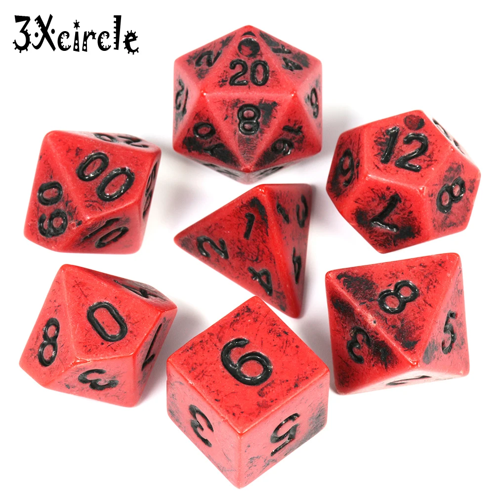 7 шт./компл. многогранная игра TRPG игры DND непрозрачные детские кости с несколькими