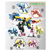 zg0116 building blocks 6 in one small particles super dazzling dragon king deformed fit boy assembling building blocks diy toy h