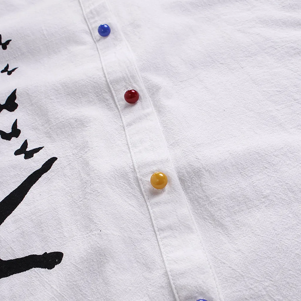 Блузка рубашка с длинным рукавом блузка принтом кошки Женская хлопковая туника