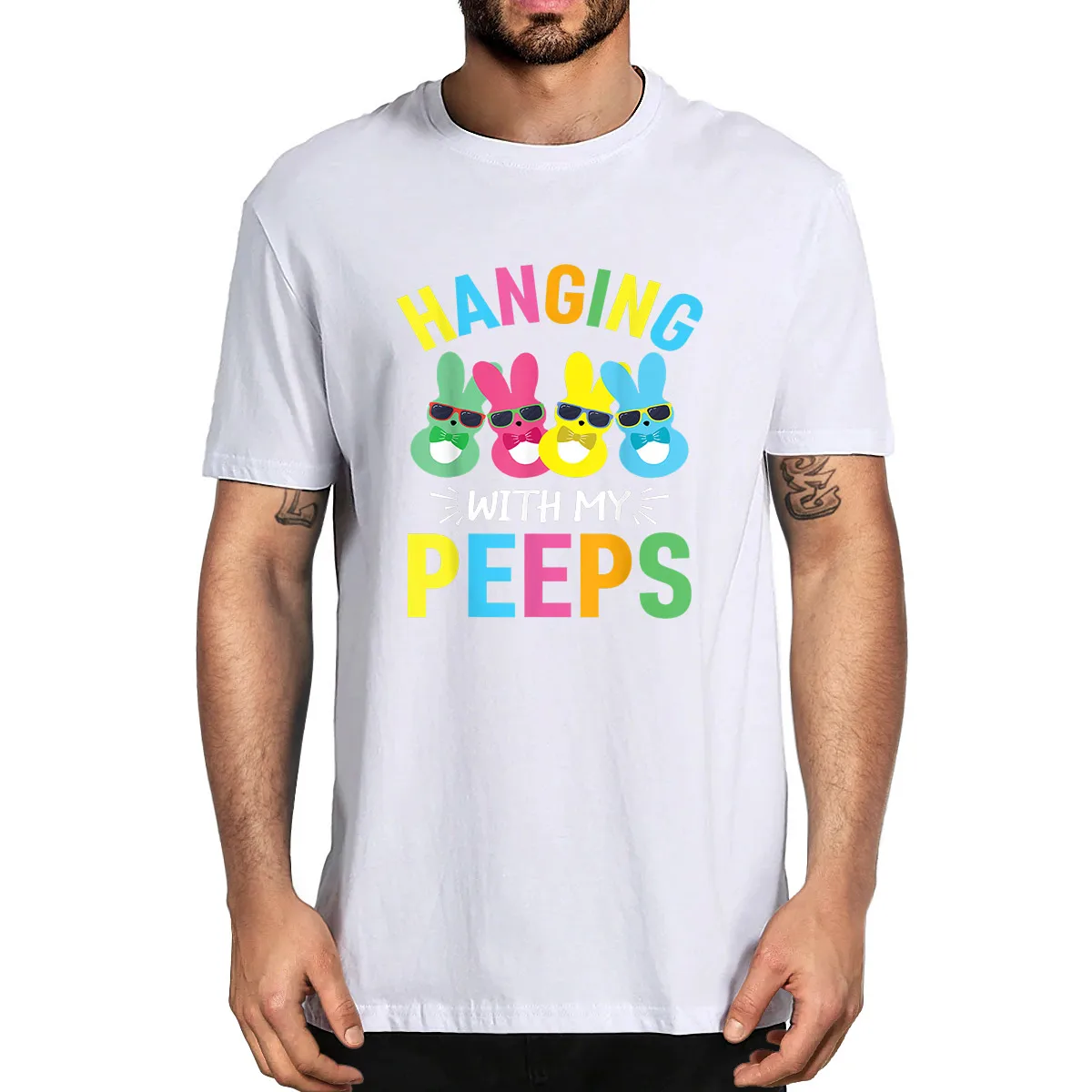 

Unisex Hangin With My Cute Bunny Easter Family Gift Funny Tshirt Men's Novelty T-Shirt Streetwear
