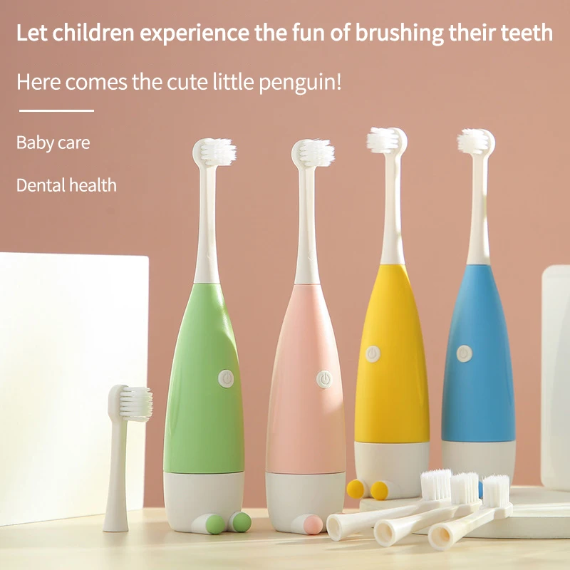New Cartoon Electric Toothbrush Sonic Smart Tooth Brush Cleaning Teeth Colorful for Kids Waterproof Tooth Brush One-button Start