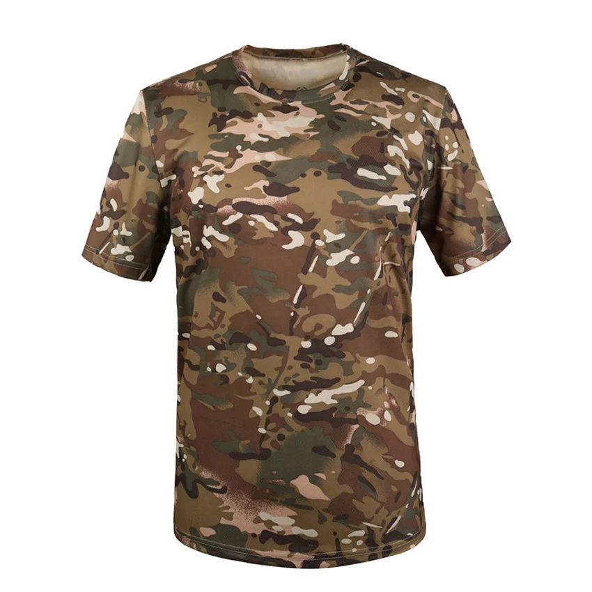 

Summer Military Uniforms Tactical T-shirt for Men Short Sleeve Camouflage Quick Drying Combat Shirt Soldier Army Top Clothing