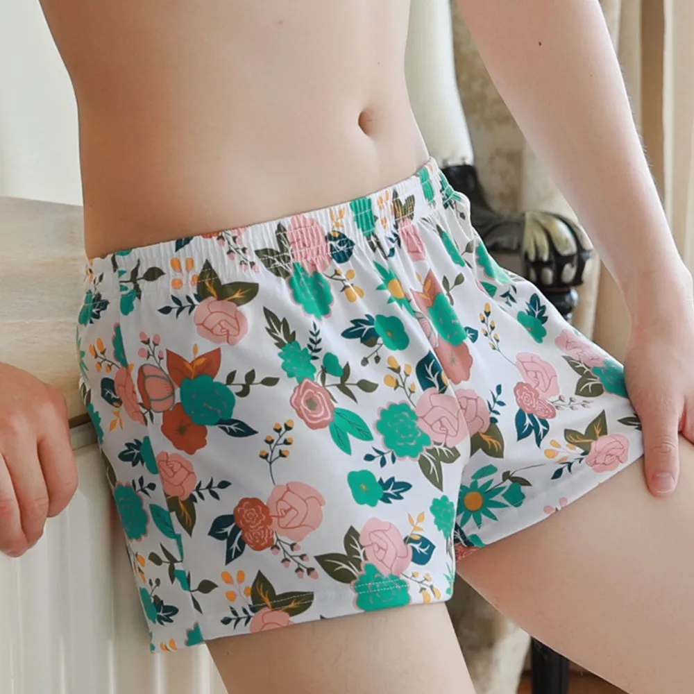 

Boxershorts Men Underwear Comfortable Home Underpants Men Printed Loose Boxer Shorts Intimate Sleep Bottoms Sexy Lingerie