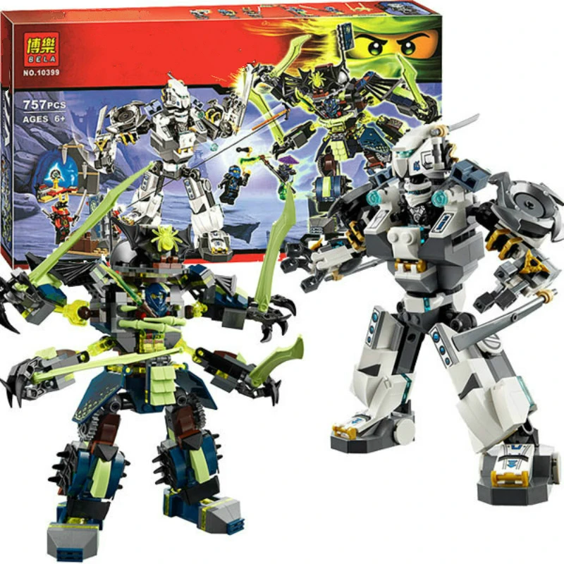 754 шт. Bela Nuevos 10399 Phantom Ninja Titan Mech Batalla Modelo комплект конструкционных блоков совместим