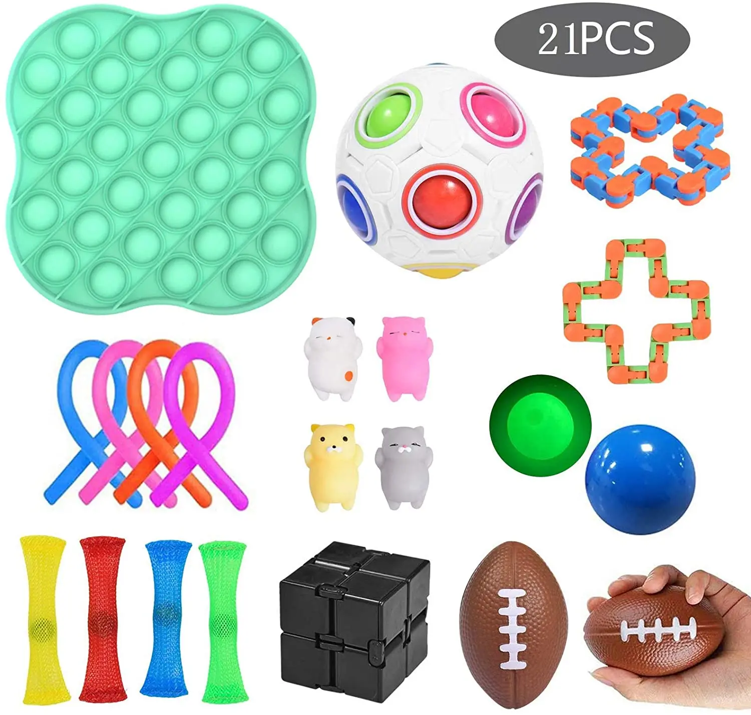 Сенсорные игрушки Fidget 21 шт. игрушка для снятия стресса фокус спокойно Ящик