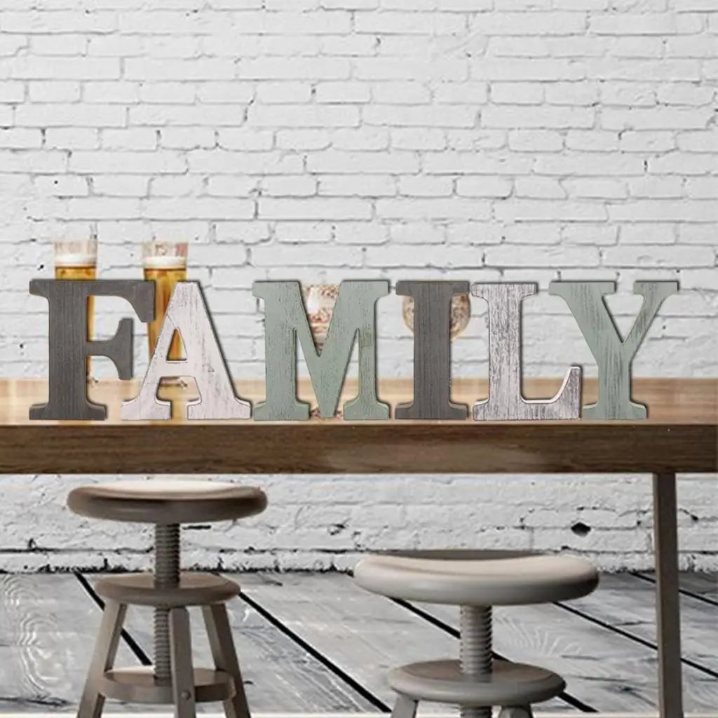 Деревянный семейный декоративный знак стоячий вырез украшение слова деревянные